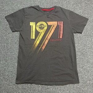 Hard Rock Cafe Orlando 1971 Graphic Tee Charcoal Gray Size Small